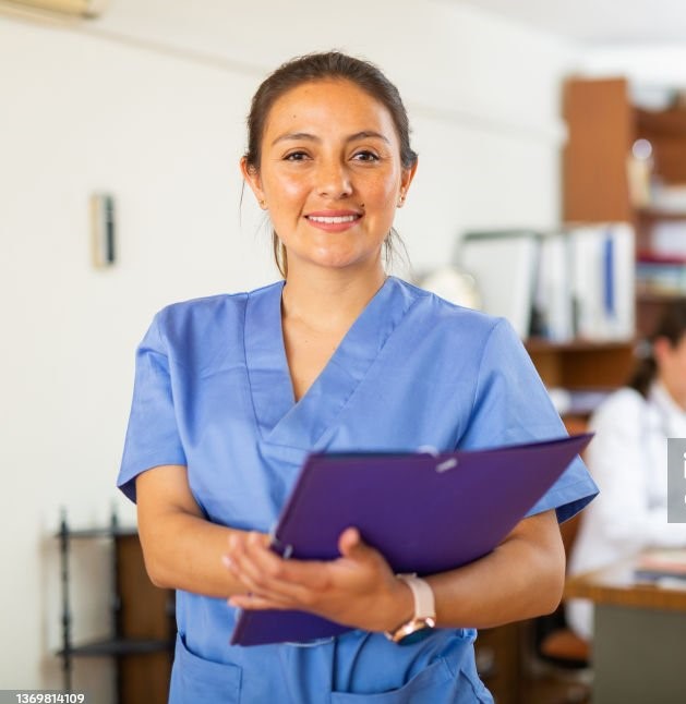 nurse with hospital file